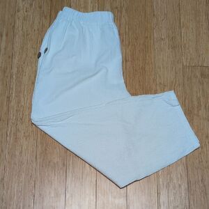 Seaside/Beach/Boat Textured Pants Crop Cotton Blend Nautical White Size XL